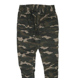 H&M Mens Cotton Blend Camouflage Slim Tapered Trousers W31 L31 Drawstring Casual