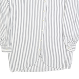 AMBINENTE Womens White & Black Striped Shirt M Casual Cotton Button Down