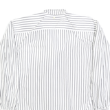 AMBINENTE Womens White & Black Striped Shirt M Casual Cotton Button Down