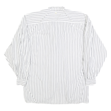 AMBINENTE Womens White & Black Striped Shirt M Casual Cotton Button Down