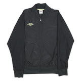 UMBRO Mens Black Track Jacket L Polyester Polka Dot Zip Up Sportswear