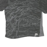 NAUTICA Womens Grey & Dark Grey Cotton Blend T-Shirt L Short Sleeve Crew Neck