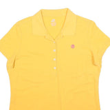 NIKE Womens Yellow Polo Shirt XL Cotton Blend Short Sleeve Plain Casual Summer