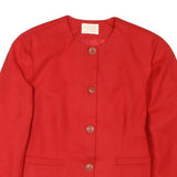 PENDLETON Womens Red Wool Jacket M Classic Tailored Plain Elegant Zip Closure