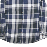 CHAPS Mens Blue & Grey Cotton Blend Check Shirt XL Casual Long Sleeve Button