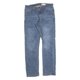 WRANGLER Mens Regular Fit Straight Leg Denim Blue Jeans Cotton Zip W30 L30