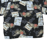 PURITAN Mens Black & Blue Hawaiian Shirt XL Cotton Blend Casual Summer