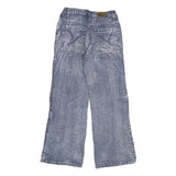 QIAN SE LONG Womens Relaxed Blue Denim Light Jeans W24 L28 Patchwork Zip