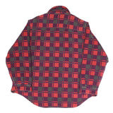 CHAMPION Womens Red Burgundy Check Shirt UK 12 Long Sleeve Button Closure Casual