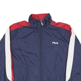 FILA Mens Blue & Red & White Colourblock Track Jacket M Polyester Blend