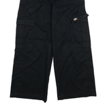 DICKIES Womens Black Relaxed Wide-Leg Trousers W26 L29 Cotton Blend Cargo