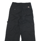 DICKIES Womens Black Relaxed Wide-Leg Trousers W26 L29 Cotton Blend Cargo