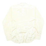 HI-STYLE Mens Cream Satin Shirt L Classic Long Sleeve Button Down Relaxed Fit