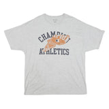 CHAMPION Mens Grey Graphic T-Shirt 2XL Short Sleeve Crew Neck Cotton Blend
