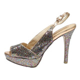 SCHUTZ Glitter Platform Womens Strappy High Heels Synthetic UK 7 Stylish Glamour