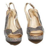 SCHUTZ Glitter Platform Womens Strappy High Heels Synthetic UK 7 Stylish Glamour