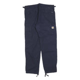 CARHARTT Mens Cotton Blend Navy Regular Straight Trousers W36 L32 Utility