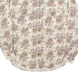 LIZ WEAR Mens Cream Paisley Rayon Shirt S Classic Patterned Casual