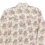 LIZ WEAR Mens Cream Paisley Rayon Shirt S Classic Patterned Casual