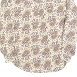 LIZ WEAR Mens Cream Paisley Rayon Shirt S Classic Patterned Casual