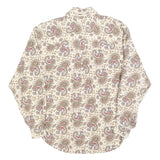 LIZ WEAR Mens Cream Paisley Rayon Shirt S Classic Patterned Casual