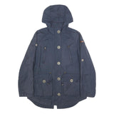 DIESEL Womens Blue Cotton Blend Hooded Button Jacket M Casual Functional