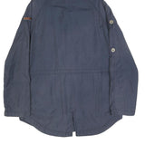 DIESEL Womens Blue Cotton Blend Hooded Button Jacket M Casual Functional