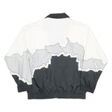 Womens White & Black Abstract Print Zip Jacket XS Polyester Outdoor Track Wear