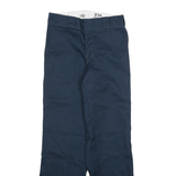 DICKIES Mens Cotton Blend Navy Regular Straight Trousers W28 L30 Workwear