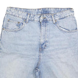 H&M Womens Denim Blue Casual Shorts L W34 Cotton Blend Summer Wear