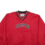 CHAMPION Mens Red V-Neck 2XL Pullover Sweatshirt Lightweight Sportswear