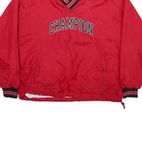 CHAMPION Mens Red V-Neck 2XL Pullover Sweatshirt Lightweight Sportswear