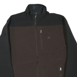 STARTER Mens Black & Brown Zip Up Classic Jacket S Polyester Blend Casual