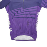 BIORACER SPEEDWEAR Mens Purple Cycling T-Shirt M Short Sleeve Zip Neck Graphic