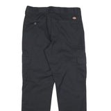 DICKIES Mens Cotton Blend Black Slim Straight Trousers W32 L29 Workwear Zip