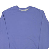 CHAMPION Mens Blue Crew Neck XL Logo Embroidered Sweatshirt Cotton Blend