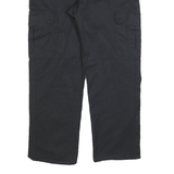 DICKIES Mens Black Regular Fit Workwear Cargo Trousers W34 L28 Zip Closure