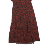 MINT VELVET Womens Rust & Black Animal Print Day Cotton Blend Dress UK 14 V-Neck