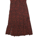 MINT VELVET Womens Rust & Black Animal Print Day Cotton Blend Dress UK 14 V-Neck