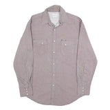 WRANGLER Mens Red & White Patterned Shirt M Cotton Blend Casual Long Sleeve