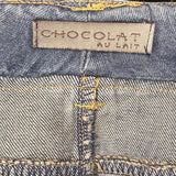 Chocolat Midi Denim Skirt - 28W UK 8 Blue Cotton