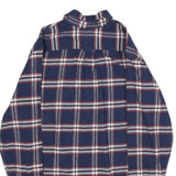 JACHS Mens Blue & White Check Shirt XL Cotton Long Sleeve Casual Button Down