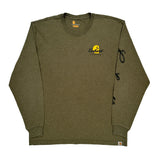 Carhartt Spellout Long Sleeve T-Shirt - Large Green Cotton
