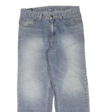 DICKIES Mens Jeans Blue Regular Straight Denim Light W34 L28 Workwear Zip