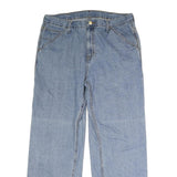 CARHARTT Mens Blue Regular Fit Straight Denim Jeans W36 L31 Button Closure
