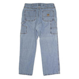 CARHARTT Mens Blue Regular Fit Straight Denim Jeans W36 L31 Button Closure