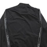 CHAMPION Mens Black Zip Track Jacket L Polyester Blend Logo Tape Casual