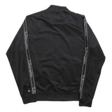 CHAMPION Mens Black Zip Track Jacket L Polyester Blend Logo Tape Casual