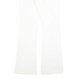 CRYSTAL Womens Cotton Blend White Embroidered Regular Flared Trousers W27 L30