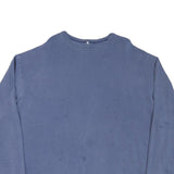 Mens Blue Sweatshirt XL Floral Graphic Crew Neck Cotton Blend Casual